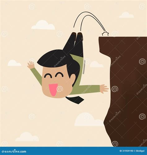 Businessman Jump From A Cliff Stock Vector Illustration Of Guide