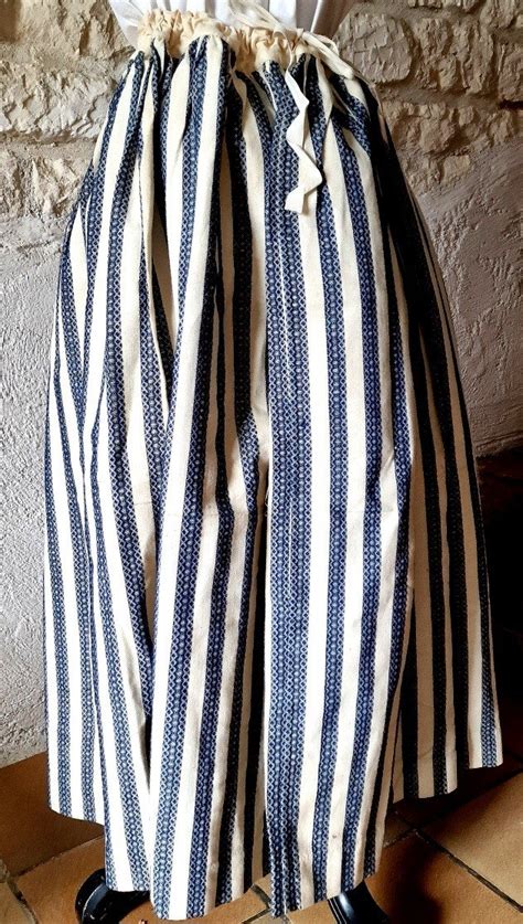 Proantic Country Skirt Niii Blue And White Stripes Marked Size