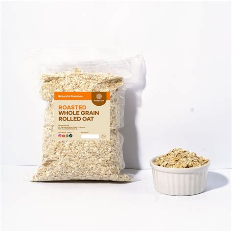 Jual Rolled Oat Panggang Kg Roasted Oatmeal Wholegrain Gandum Utuh