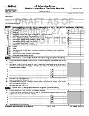 Fillable Online Ftp Irs Form 1041 A Rev September 2016 U S