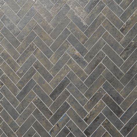 Portrait Sage Herringbone Matte Porcelain Mosaic Tilebar