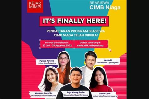 Dibuka Pendaftaran Beasiswa Cimb Niaga Hingga Agustus Apa