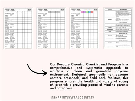 Daycare Cleaning Checklist Printable Keep A Nice And Tidy Child Care