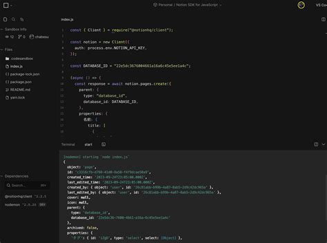 Codesandbox を使って Javascript や Python で Notion Api を使用する方法 チャべログ