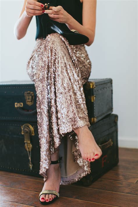 Long Sequin Skirt For New Year S Eve Nye Party Sparkle Sequin Skirt