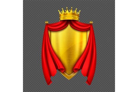 Coat Of Arms With Golden Monarch In 2022 Coat Of Arms Shield Vector