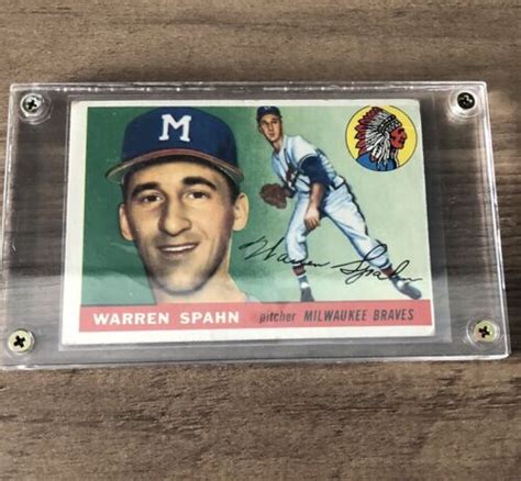 Topps Warren Spahn Hof Vintage Encased Ebay