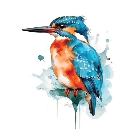 Premium Vector Kingfisher Watercolor Paint