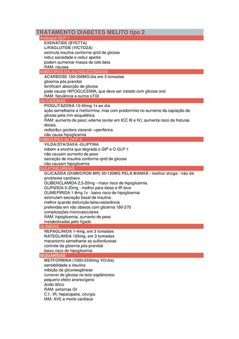 Farmacologia DO Sistema Nervoso Central TRATAMENTO DIABETES MELITO