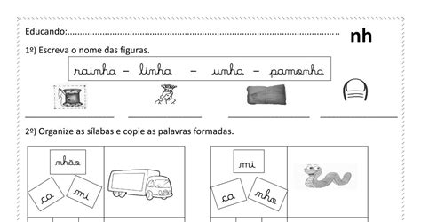 Atividades Com Nha Nhe Nhi Nho Nhu - 8