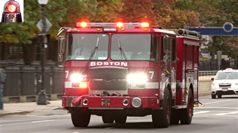 Boston Fire Engine 7 Responding Q Siren And Air Horns YouTube