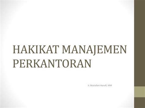 Ppt Administrasi Perkantoran Pdf