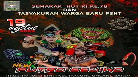 Jaranan NEW TURONGGO PUTRO SUJIWO Tasyakuran Warga Psht Batam Live In