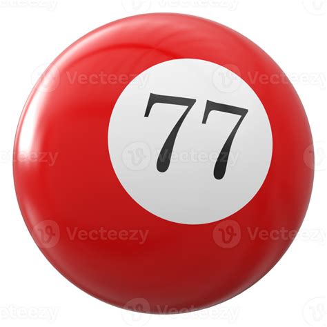 77 number 3d ball red 36307800 PNG