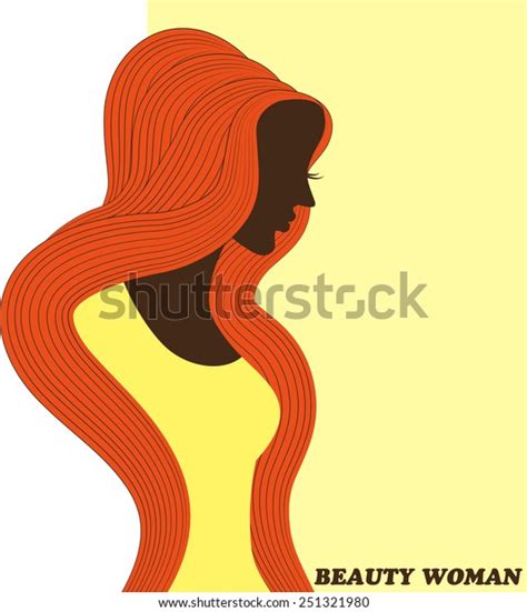 Vector Drawing Beautiful Woman Long Hair Stock Vector Royalty Free 251321980 Shutterstock