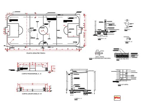 Cancha De Futbol Rapido En Autocad Descargar Cad Kb Bibliocad