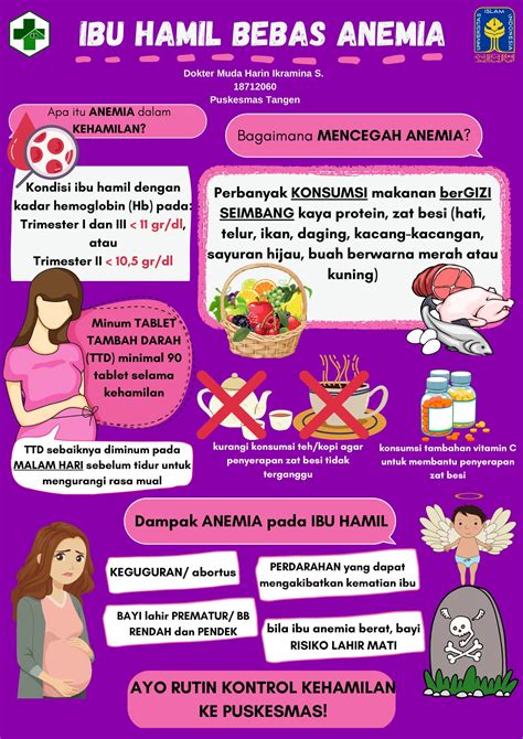 POSTER IBU HAMIL BEBAS ANEMIA UPTD PUSKESMAS TANGEN