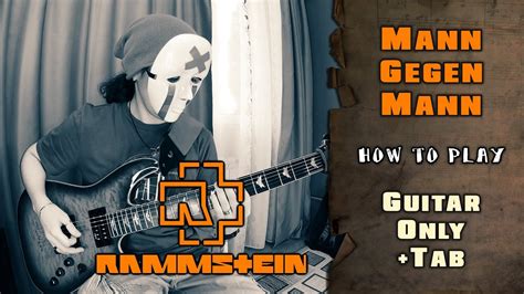 Rammstein Mann Gegen Mann GUITAR ONLY TABS On Screen HOW TO