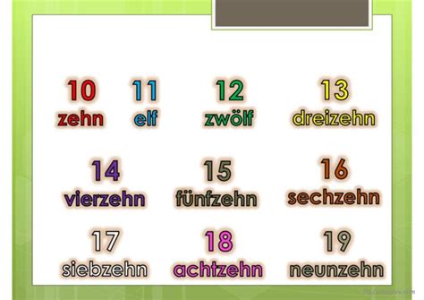 zahlen : Deutsch DAF powerpoints