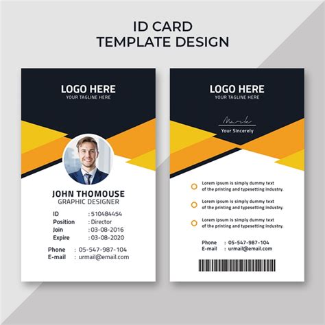 Freepiker | creative office id card template