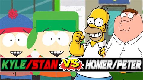 M U G E N Battles Kyle Broflovski Stan Marsh Vs Homer Simpson Peter