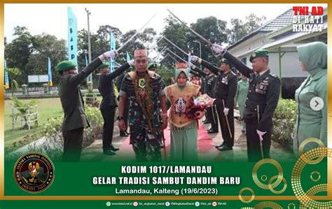 Kodim 1017 Lamandau Gelar Tradisi Sambut Dandim Baru