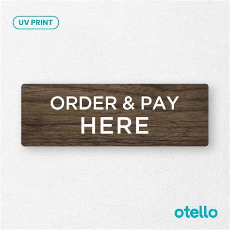 Jual Otello Sign Toko Order Pay Here Sign Board Kayu Print Uv Papan