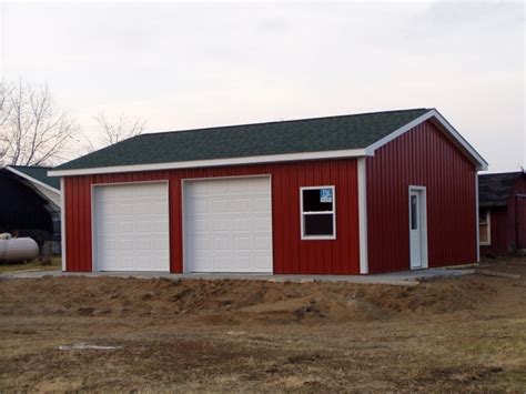 24 X 32 X 10 Steel Standard Barn Construction Michigan Burly Oak