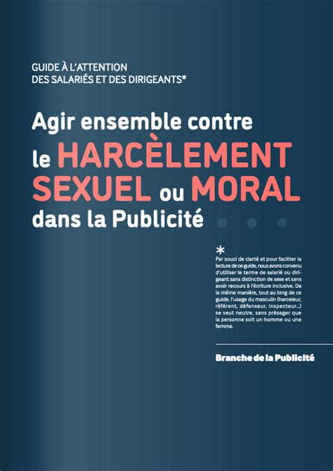 Agir Ensemble Contre Le Harc Lement Sexuel Ou Moral Dans La Publicit