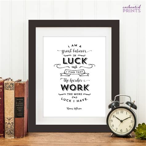 Believer in Luck Thomas Jefferson Typography Quote Print - Etsy