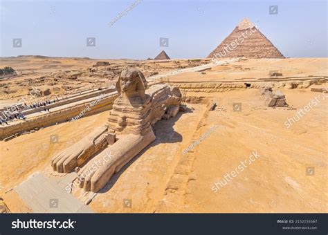 Aerial View Great Pyramid Giza Sphinx Stock Photo 2152155567 Shutterstock