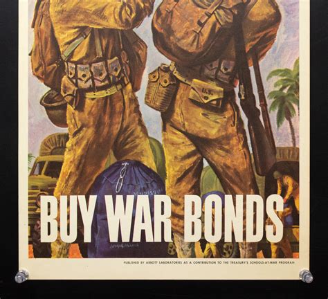 1944 Carry Your Share Buy War Bonds Poster Joseph Hirsch Abbott Labs