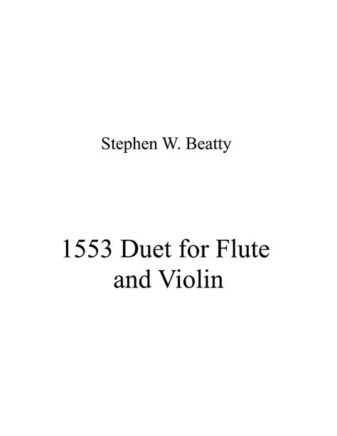 Duet For Flute And Violin Op 1553 Beatty Stephen W Imslp