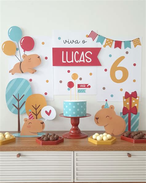 Painel Festa Tema Capivara - Kit Festa Tema Capivara. | Aniversario tema doces simples, Tema para ...