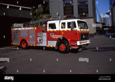 A New South Wales Fire Truck Leaving The Fire Station Central Sydney