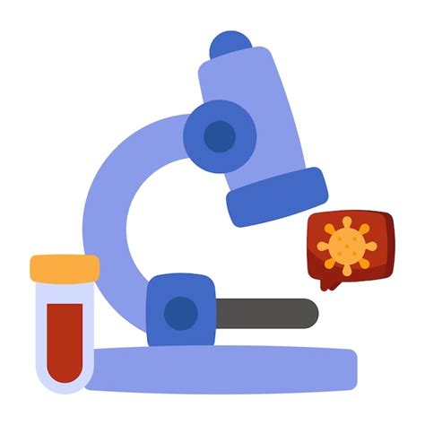 Premium Vector A Flat Design Icon Of Microscope