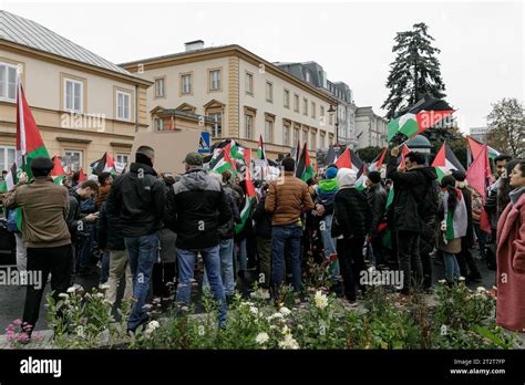 Participants Gather During The March Of Solidarity With Palestine