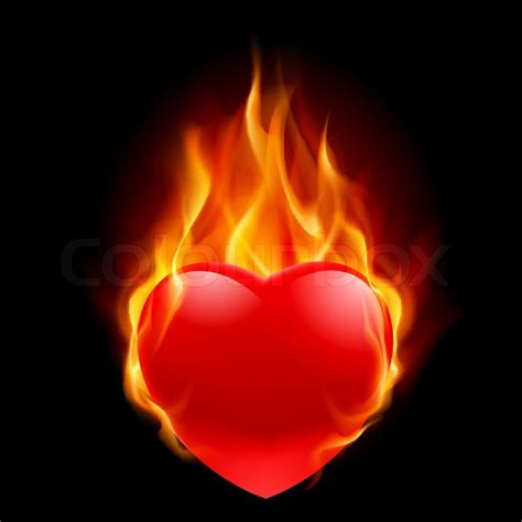 Burning Heart | Stock vector | Colourbox