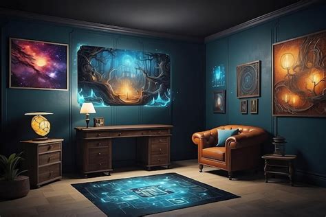 Premium Photo Virtual Reality Escape Room With Artistic Puzzles Mockup