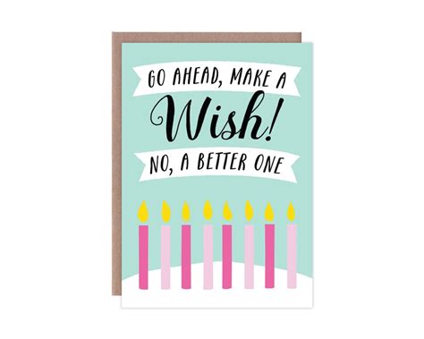 Funny Birthday Card Cute Birthday Card Make a Wish No a - Etsy