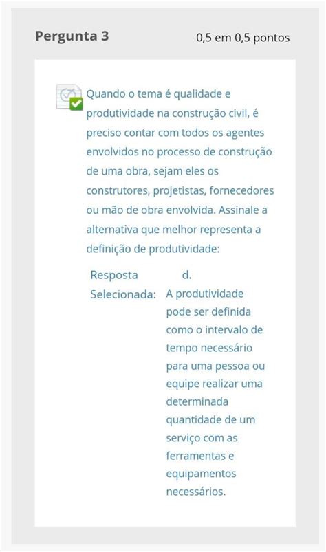 Questionário AVA Gerenciamento de obras civis Unidade 2 UNIP