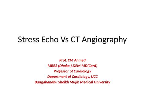 (PDF) Debating Stress Echo Vs CT Angiogram