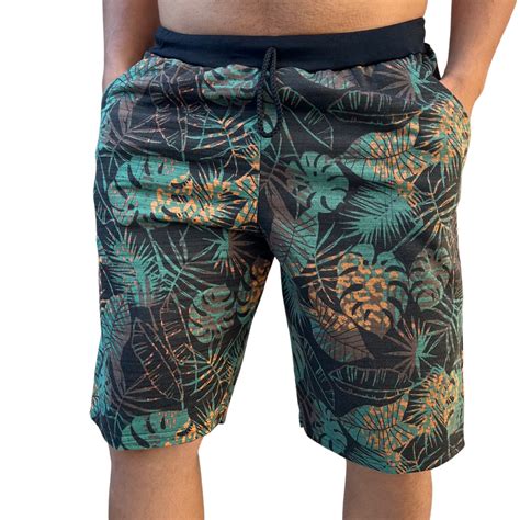 Kit 5 Bermudas Moletom Masculina Básica Cores Lisa Floral ou Camuflada