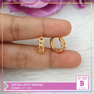 Jual Anting Xuping Anting Dewasa Jepit Permata Pink Bunga Lapis Emas