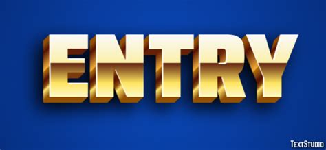 entry golden  text effect generator