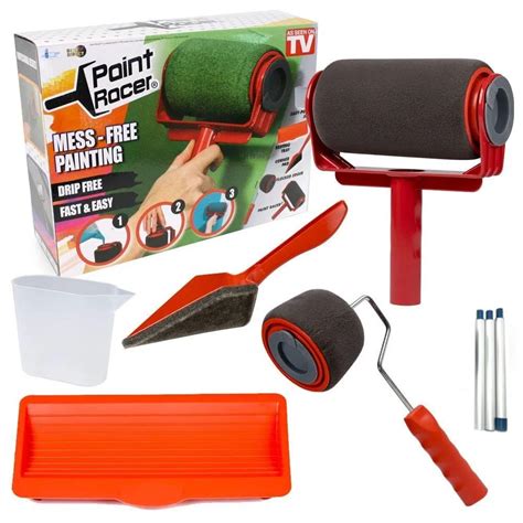 Pcs Paint Runner Pro Roller Brush Handle Tool Flocked Edger Office