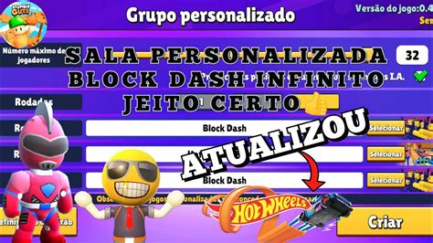 COMO BAIXAR NOVO STUMBLE GUYS E CRIAR SALA PERSONALIZADA E BLOCK DASH