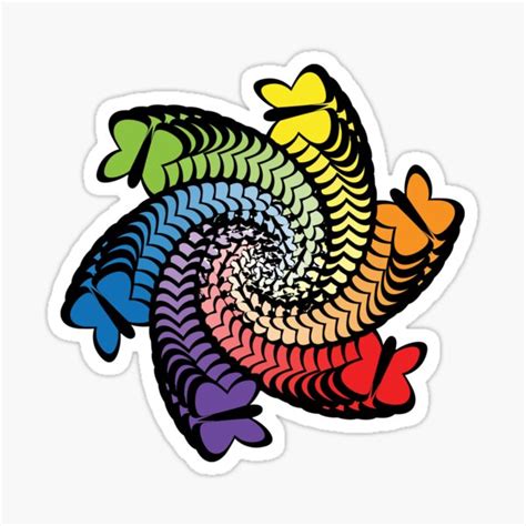 Colorful Butterfly Swirl Sticker For Sale By Devine Studios Redbubble