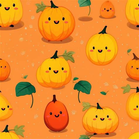 Premium Ai Image Illustration Of Cute Pumpkins For Halloween Seamless