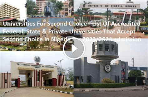 Universities For Second Choice List Of Accredited Federal State